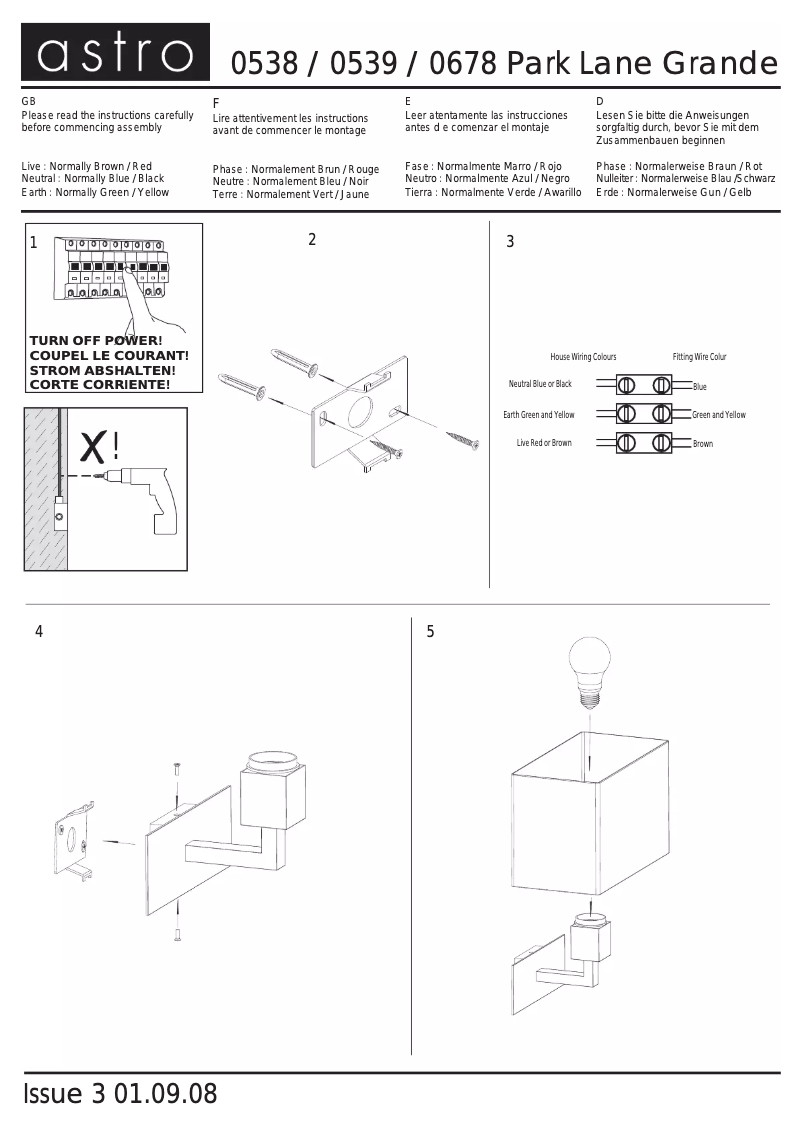 Page 1 de la notice Manuel utilisateur Astro Park Lane Grande
