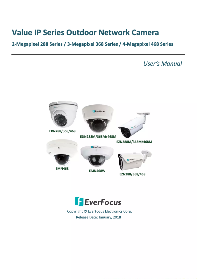 Page 1 de la notice Manuel utilisateur EverFocus EZN288