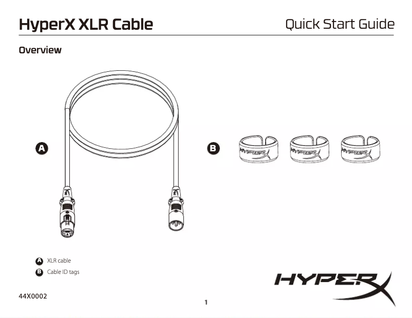 Page 1 de la notice Manuel utilisateur HyperX XLR Cable