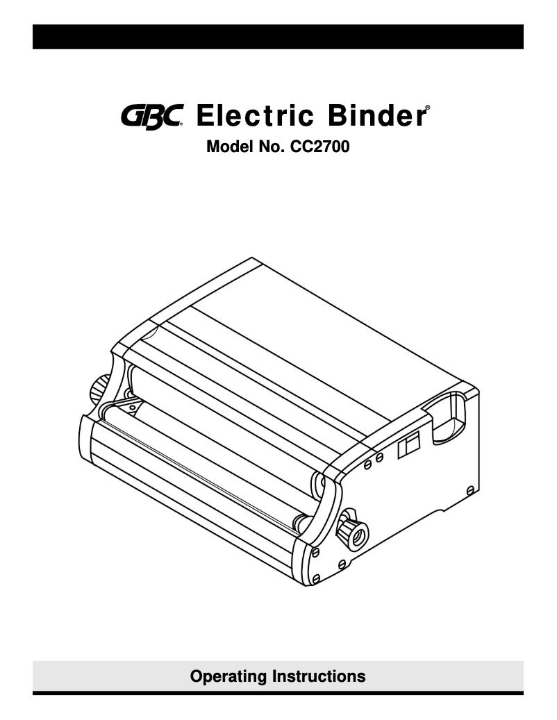 Page 1 de la notice Manuel utilisateur GBC CC2700