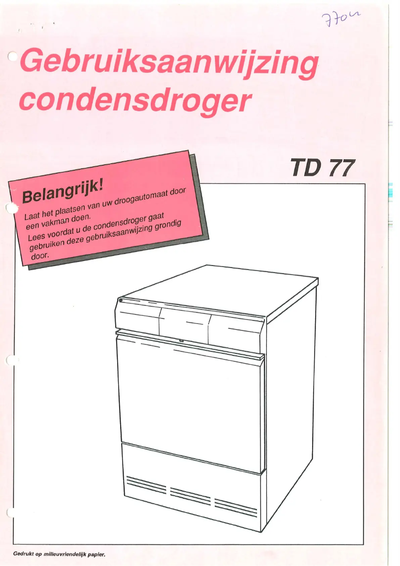 Page n°1 - Manuel utilisateur Asko TD7704