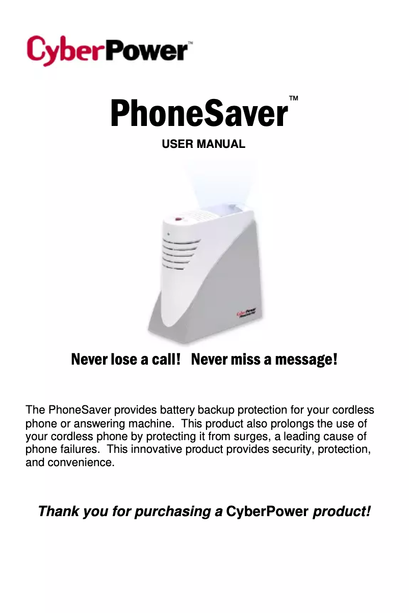 Image de la première page du manuel de l'appareil CPS180PHN