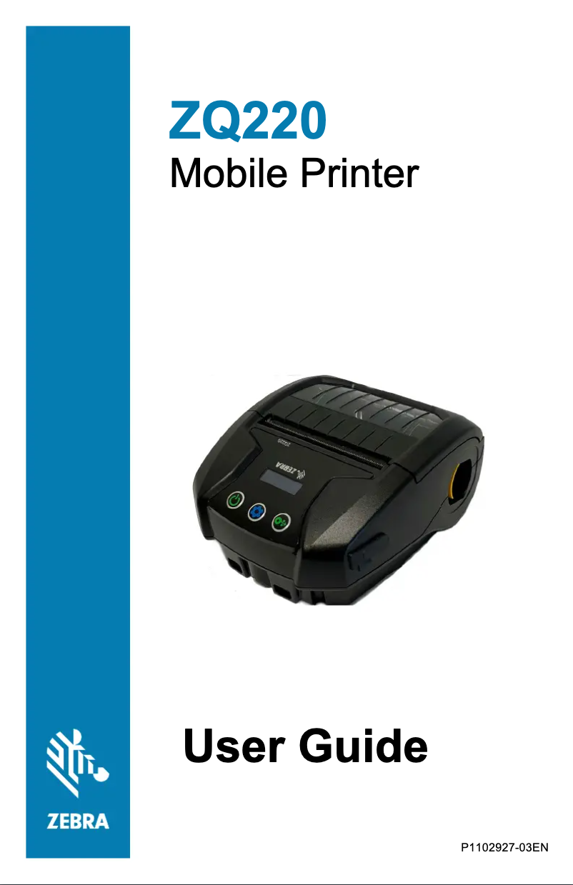 Page 1 de la notice Manuel utilisateur Zebra ZQ220