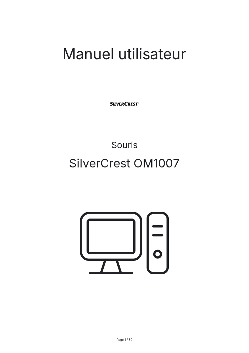Page 1 de la notice Manuel utilisateur SilverCrest OM1007