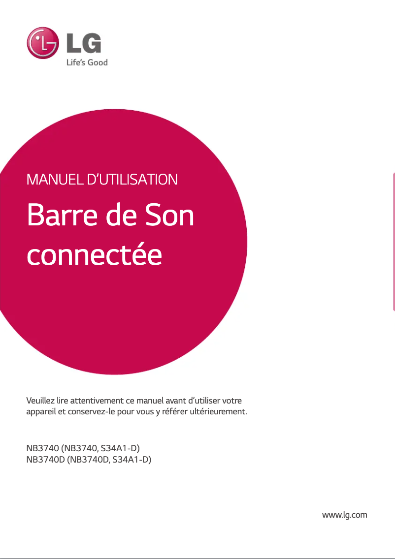 Image de la première page du manuel de l'appareil NB3740