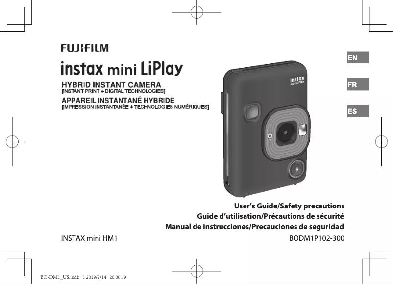 Page 1 de la notice Manuel utilisateur Fujifilm Instax mini LiPlay