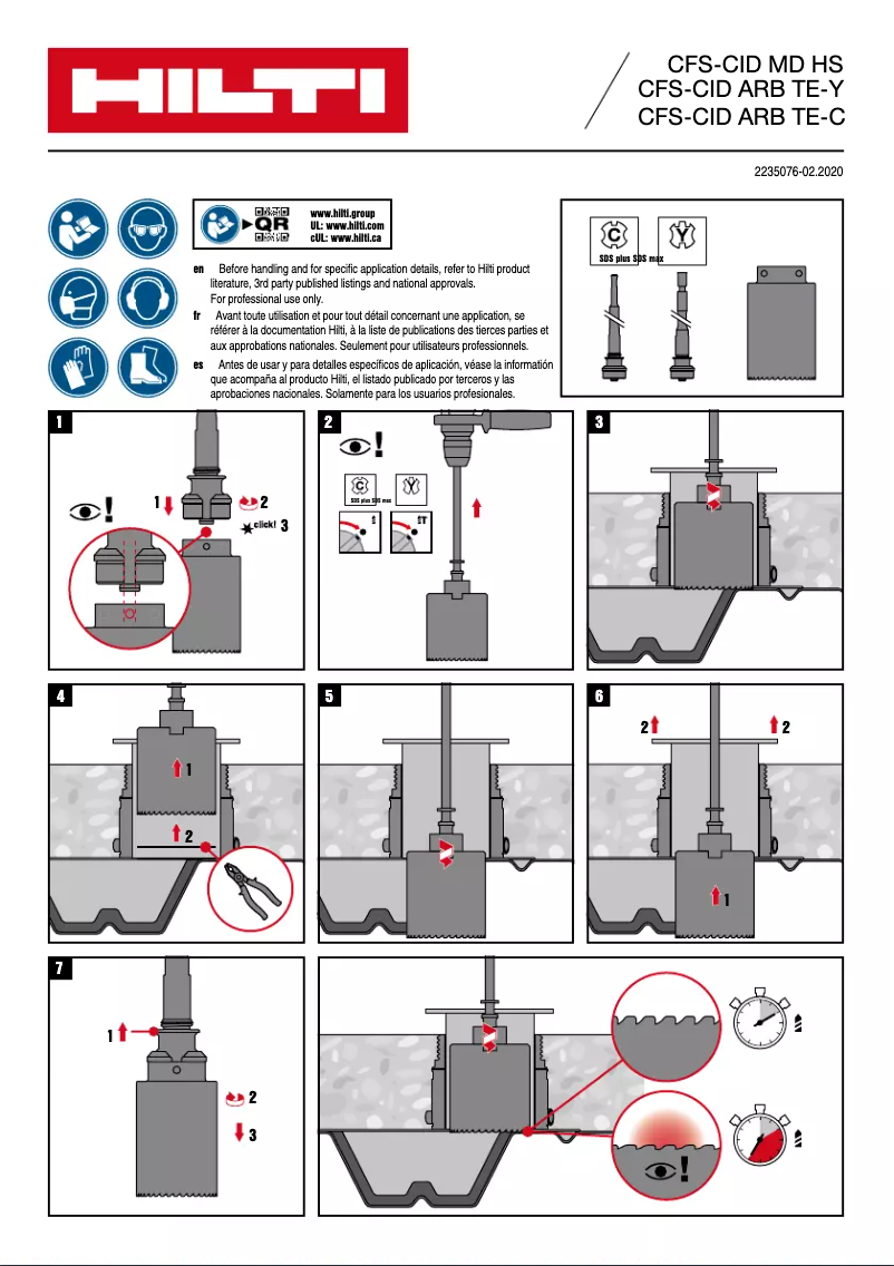 Page 1 de la notice Manuel utilisateur Hilti CFS-CID ARB