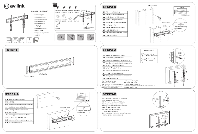 Page 1 de la notice Manuel utilisateur AV:link LPT800