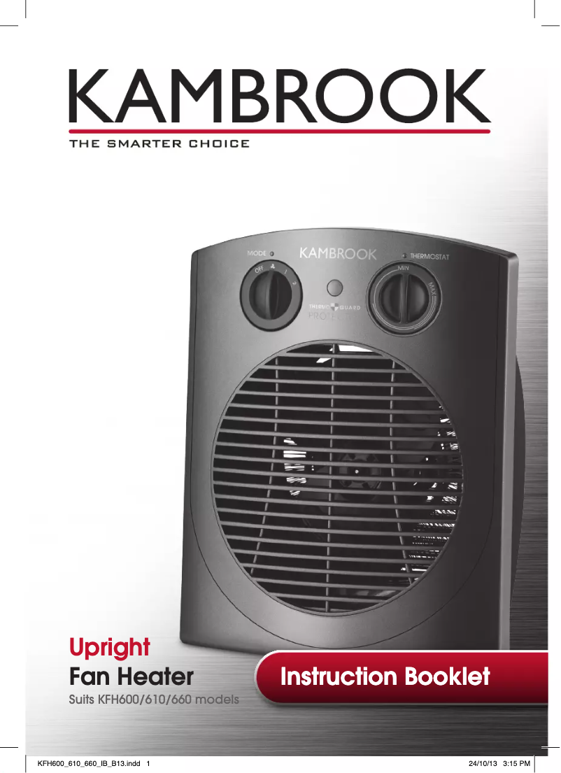 Page n°1 - Manuel utilisateur Kambrook KFH600