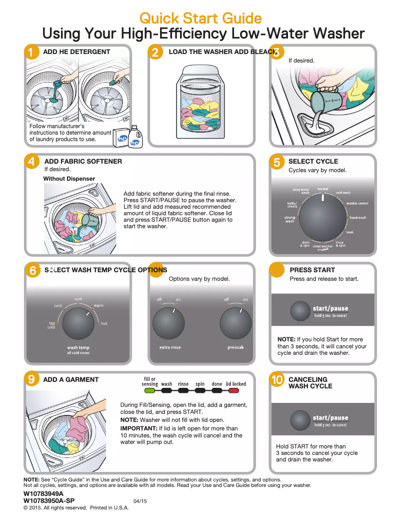 Page n°1 - Manuel utilisateur Maytag W10783959A