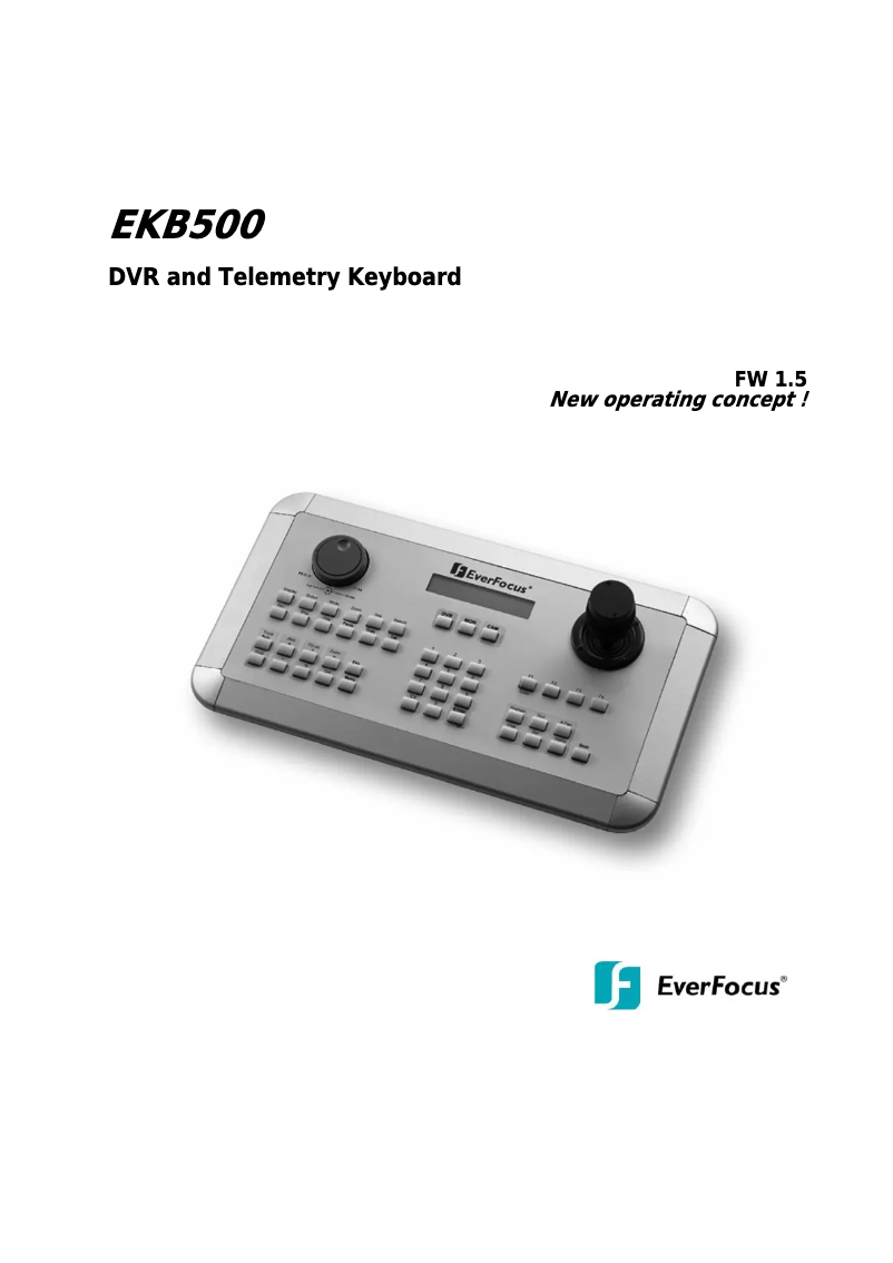 Page n°1 - Manuel utilisateur EverFocus EKB500