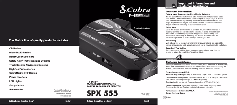 Página 1 del manual Manual de usuario Cobra SPX 555