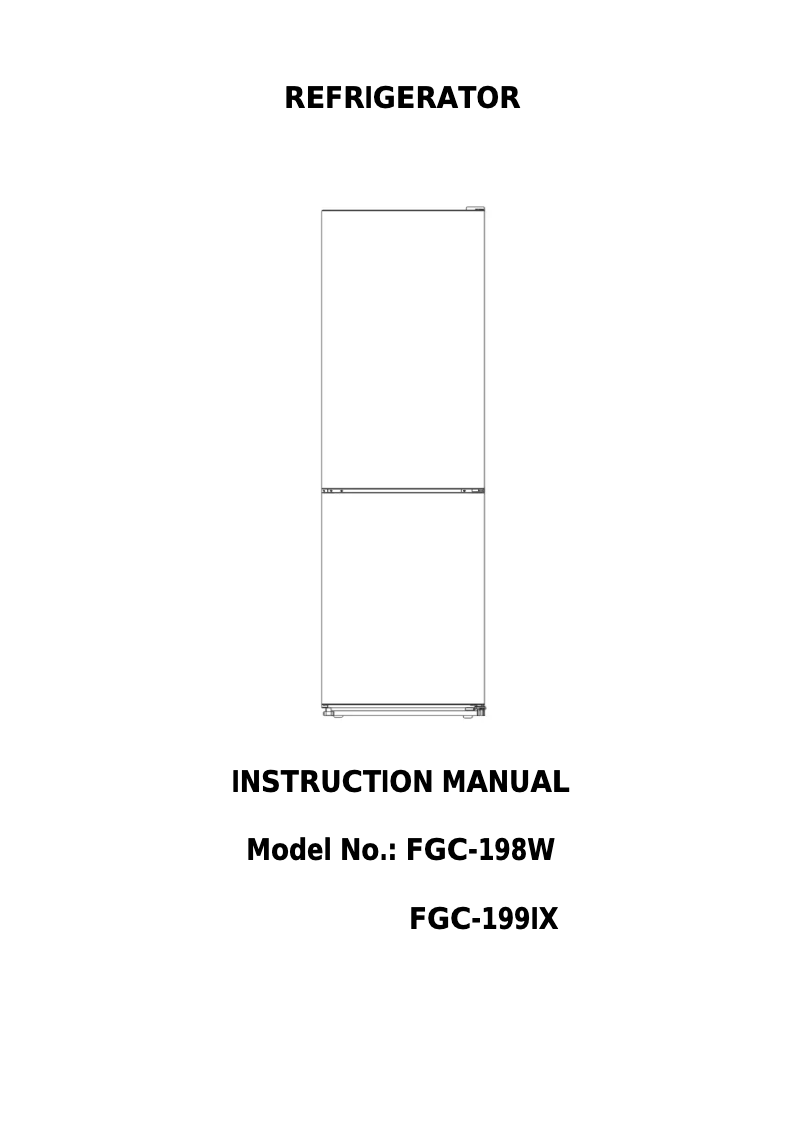 Page 1 de la notice Manuel utilisateur Infiniton FGC-198W