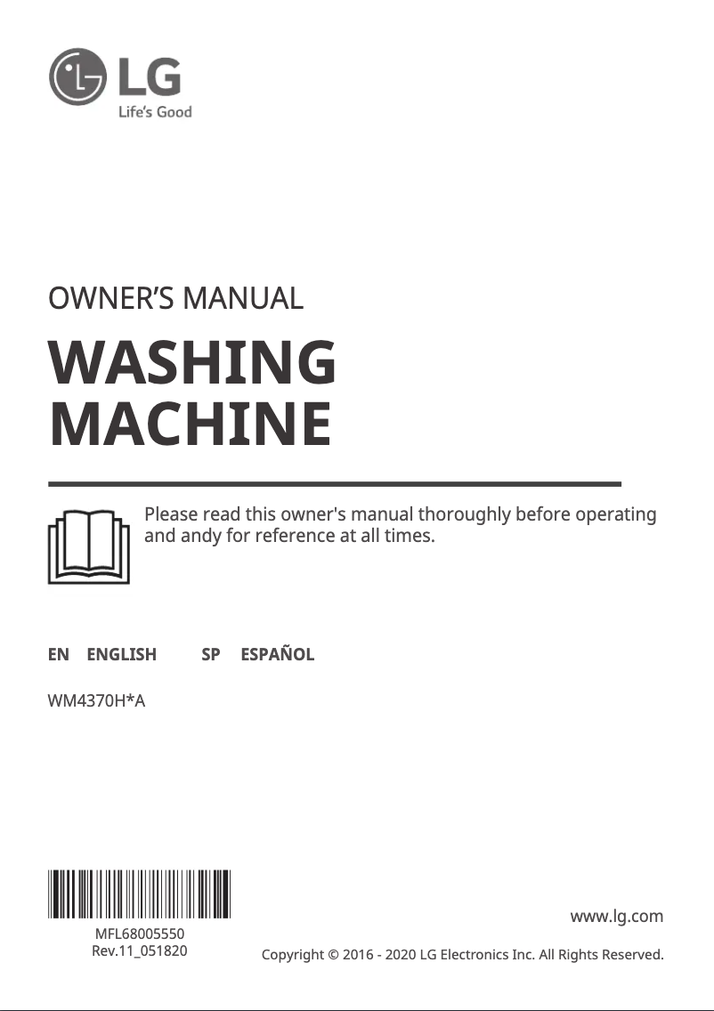 Page n°1 - Manuel utilisateur LG WM4370HVA