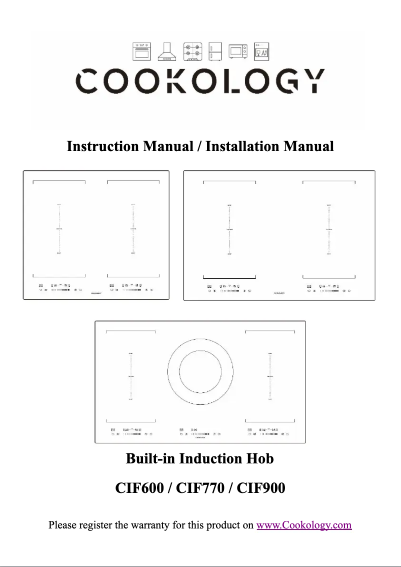 Page 1 de la notice Manuel utilisateur Cookology CIF600