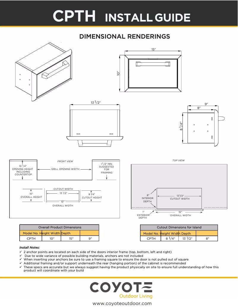 Image de la première page du manuel de l'appareil CPTH