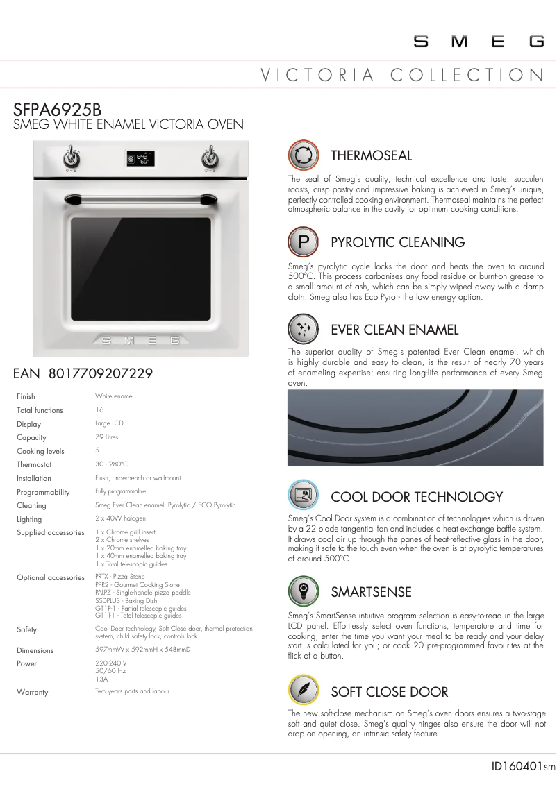 Page n°1 - Fiche technique Smeg SFPA6925B