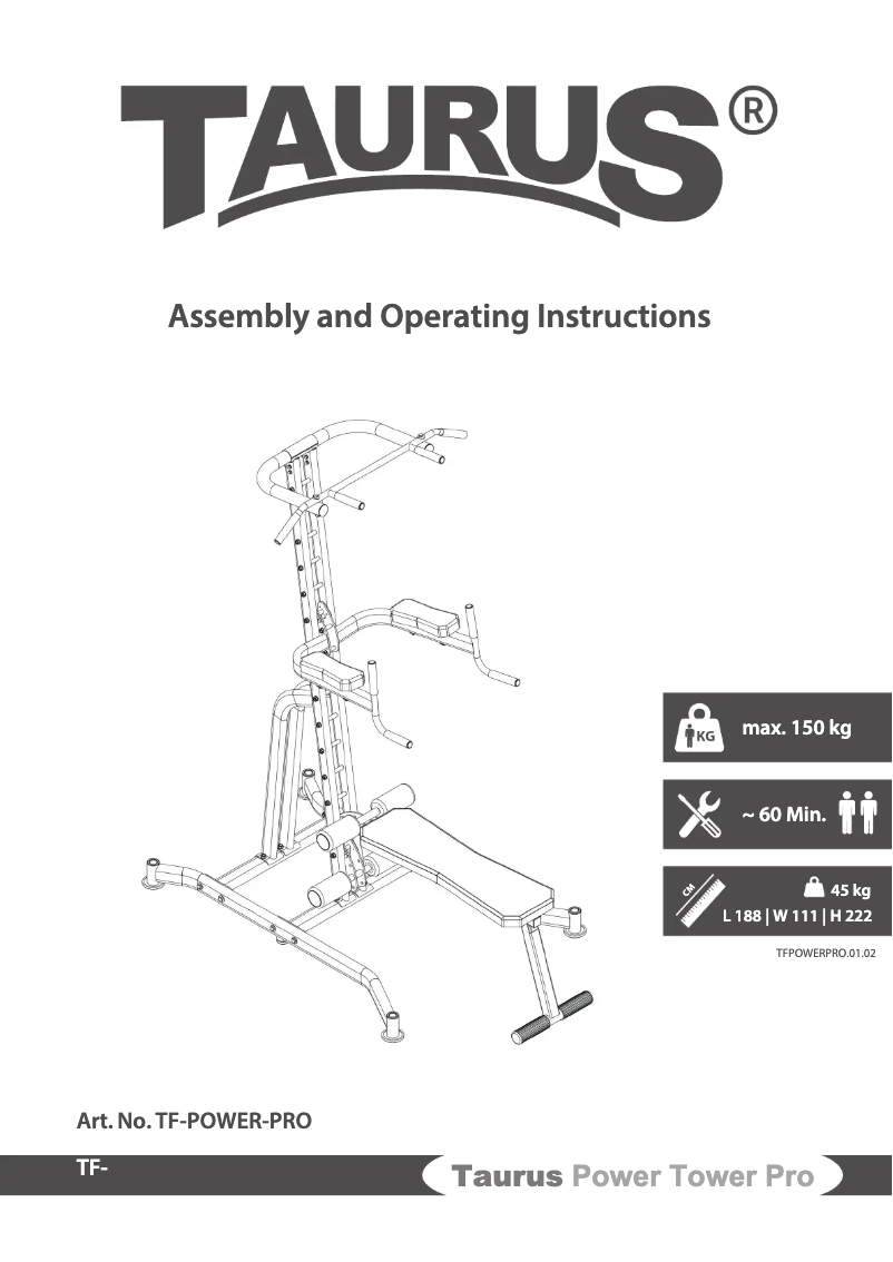 Image de la première page du manuel de l'appareil Power Tower Pro