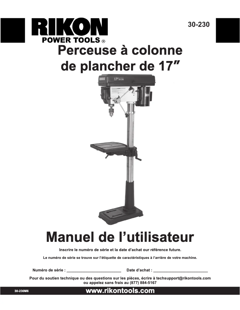 Page n°1 - Manuel utilisateur RIKON 30-230