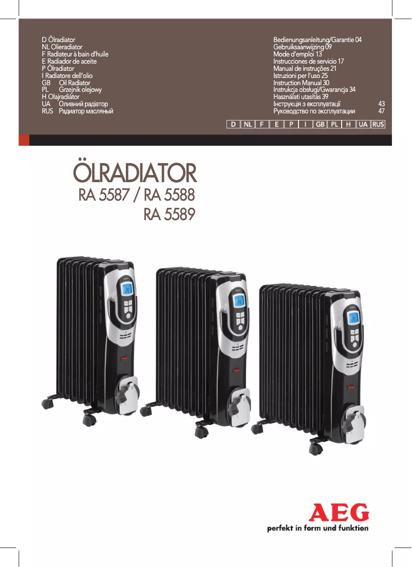 Página 1 del manual Manual de usuario AEG RA 5587