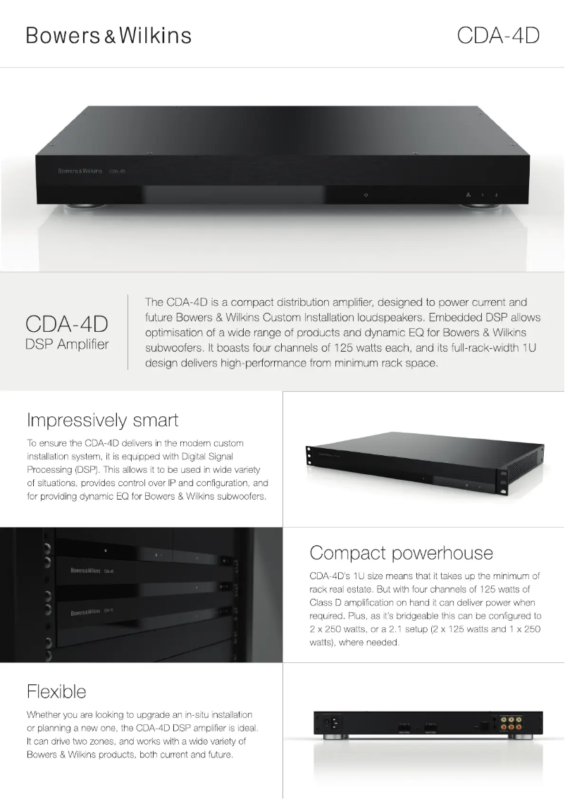 Page 1 of the manual Technical Sheet Bowers & Wilkins CDA-4D