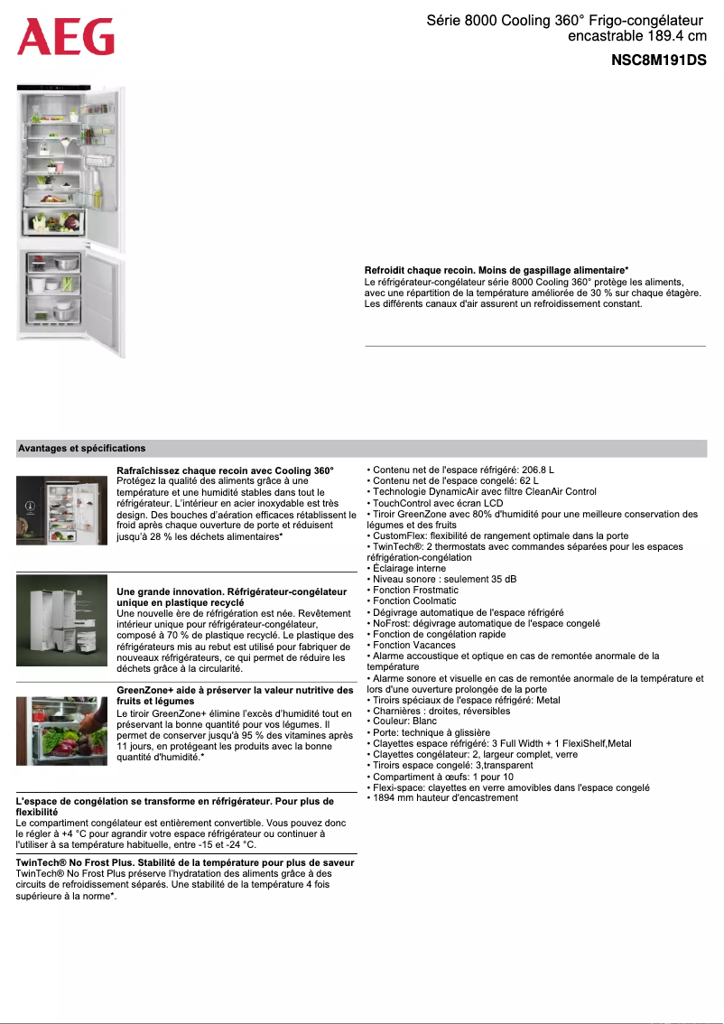 Image de la première page du manuel de l'appareil NSC8M191DS