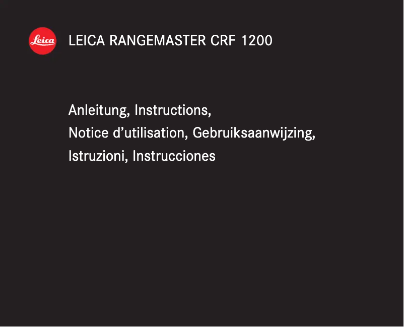 Image de la première page du manuel de l'appareil Rangemaster CRF 1200