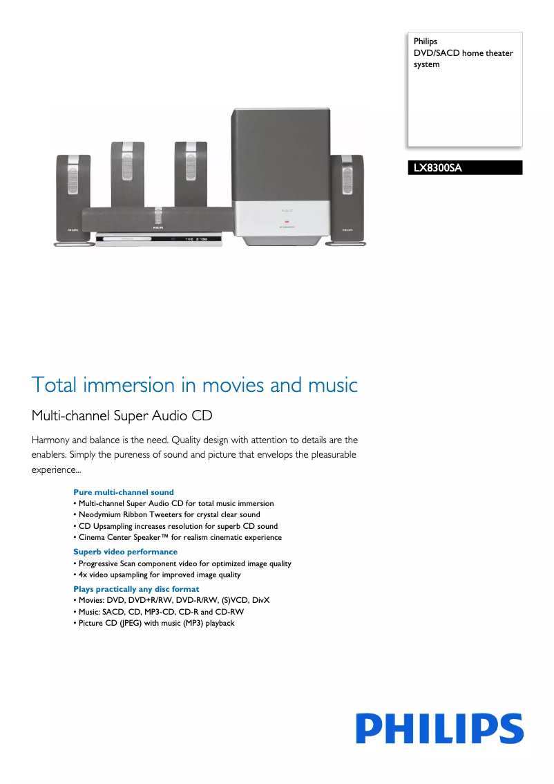 Image de la première page du manuel de l'appareil LX8300SA