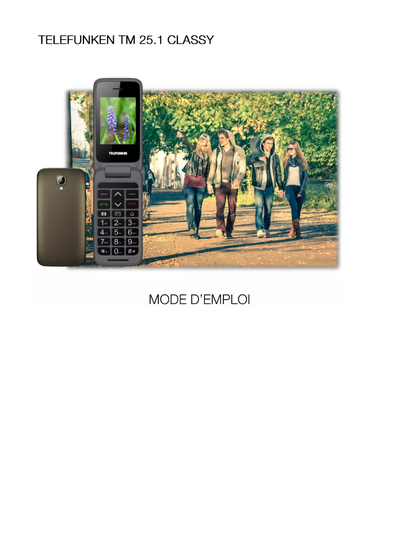Page 1 de la notice Manuel utilisateur Telefunken Classy TM 25.1