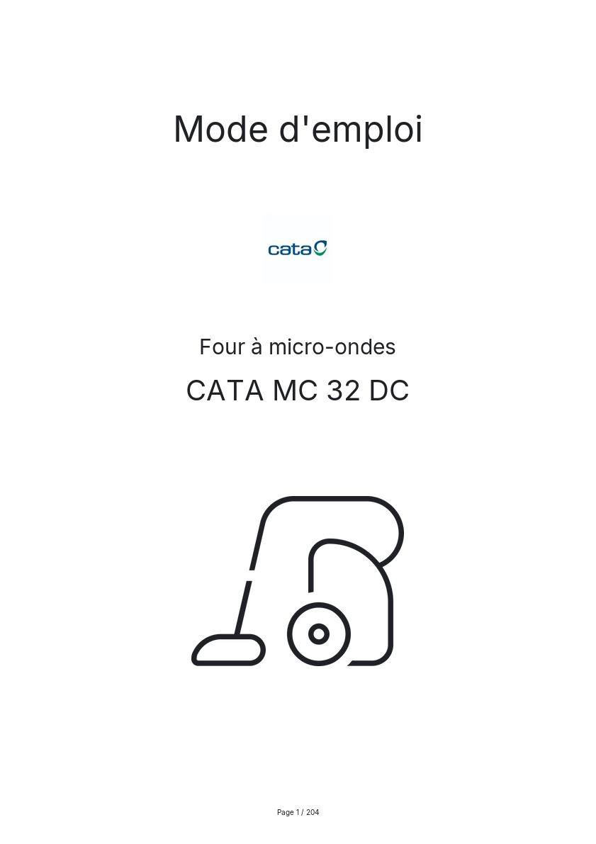 Image de la première page du manuel de l'appareil MC 32 DC