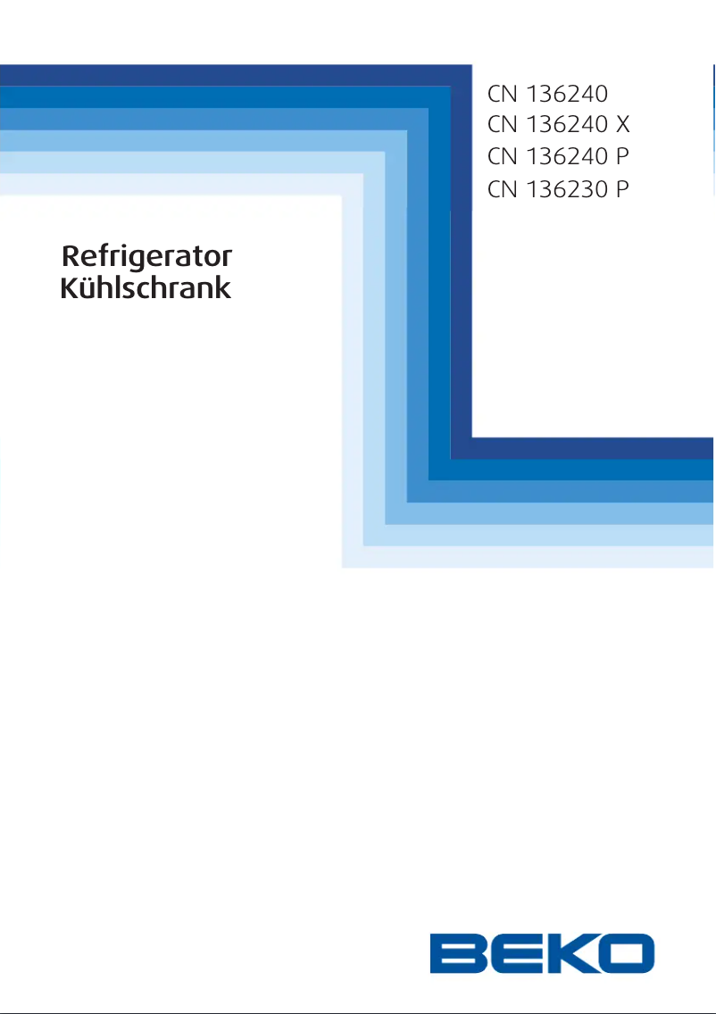 Page 1 de la notice Manuel utilisateur Beko CN 136240