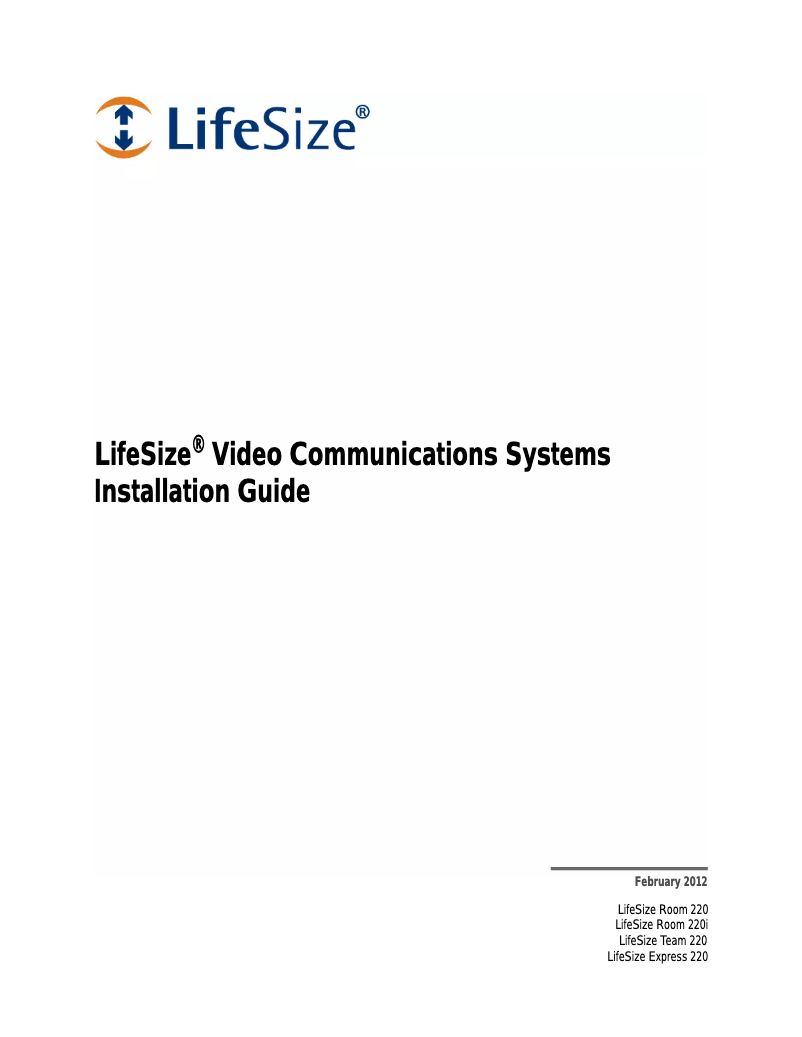 Page n°1 - Manuel utilisateur LifeSize Room 220