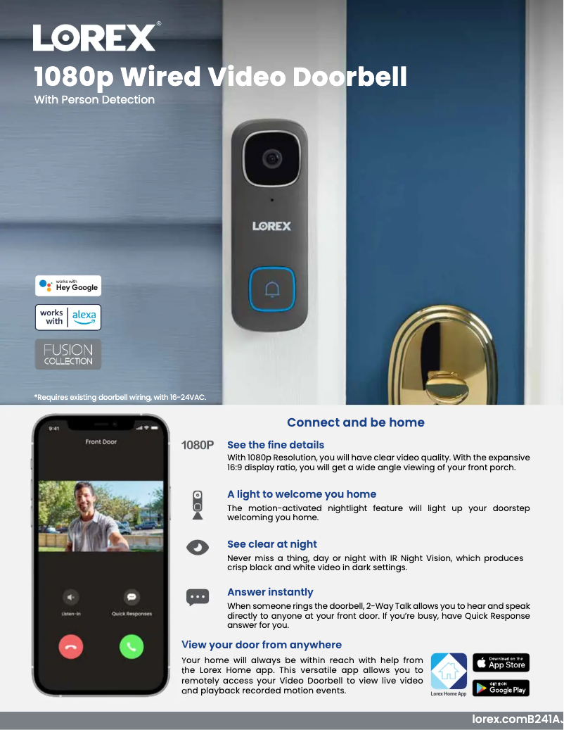 Página 1 del manual Ficha técnica Lorex B241AJD-EU