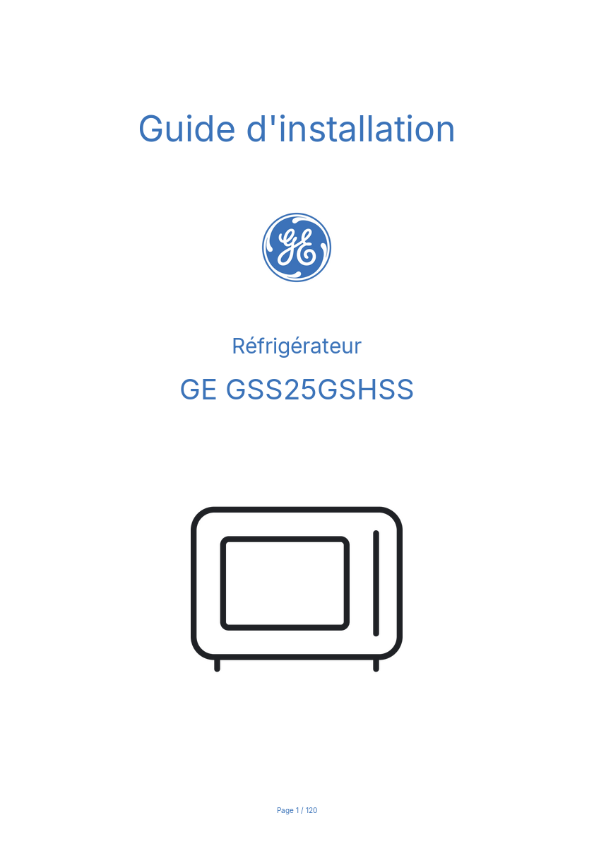 Image de la première page du manuel de l'appareil GSS25GSHSS