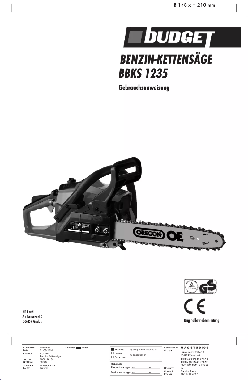 Página 1 del manual Manual de usuario Budget BBKS 1235