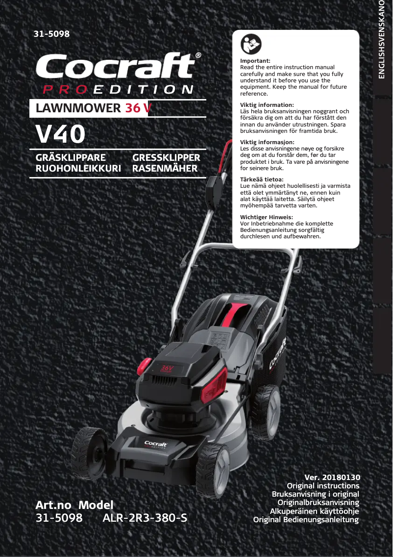 Page n°1 - Manuel utilisateur Cocraft PRO Edition V40