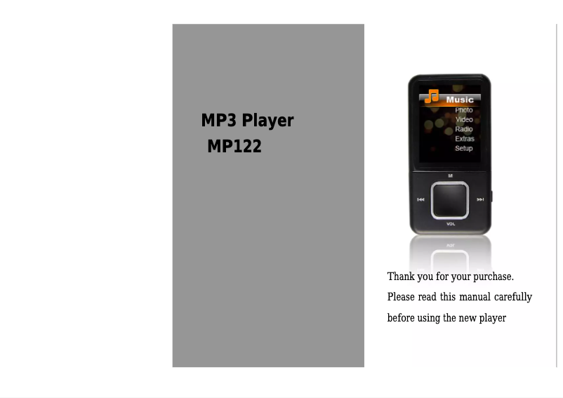 Imagen de la primera página del manual del dispositivo MP122