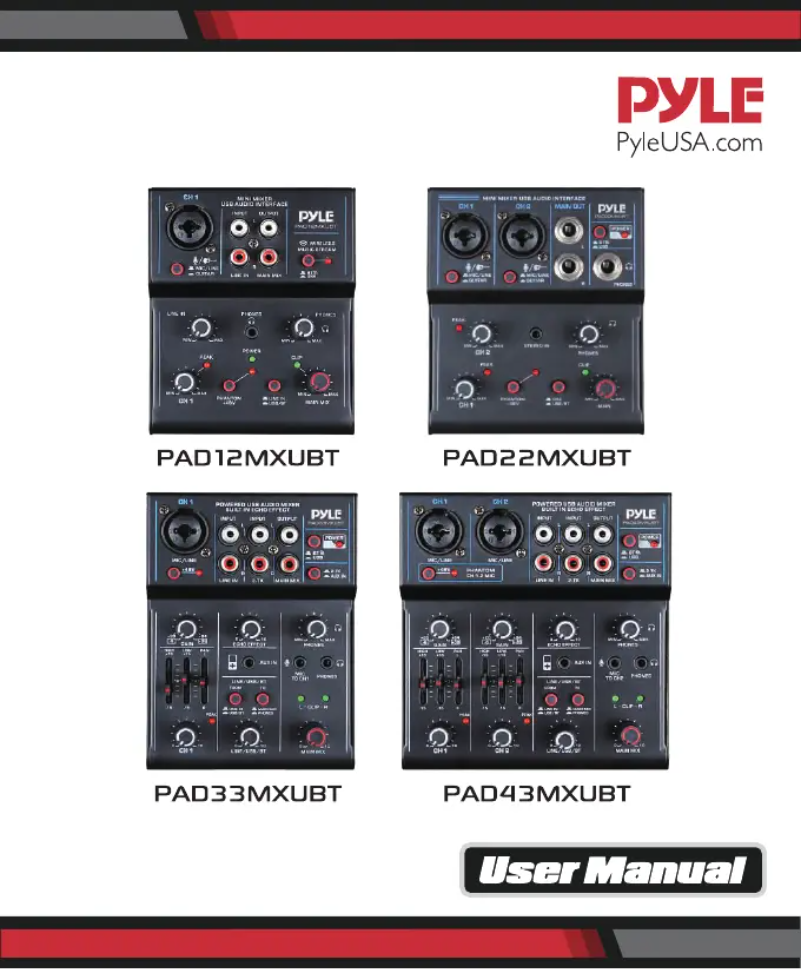 Image de la première page du manuel de l'appareil PAD12MXUBT