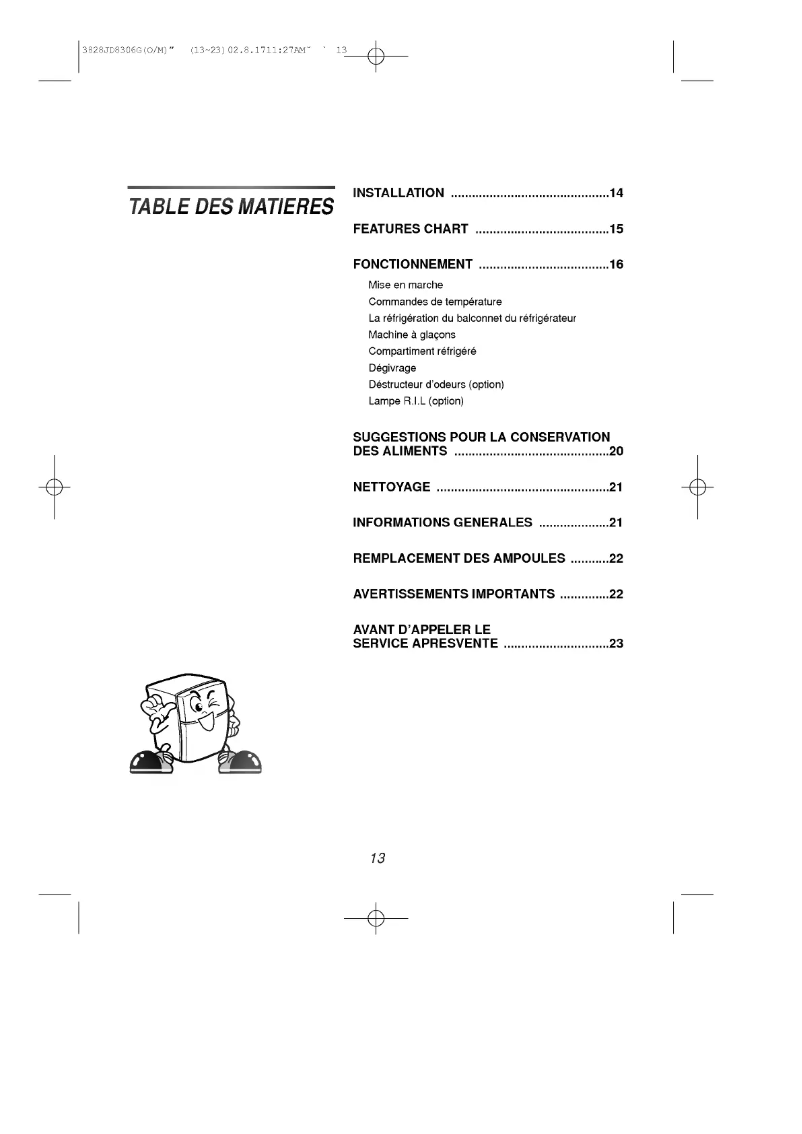Image de la première page du manuel de l'appareil GR-T542G