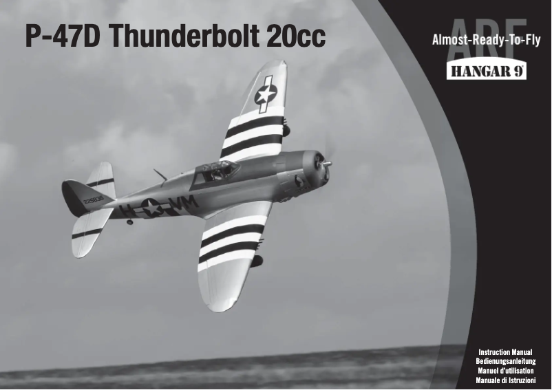 Page 1 de la notice Manuel utilisateur Hangar 9 P-47D Thunderbolt 20cc