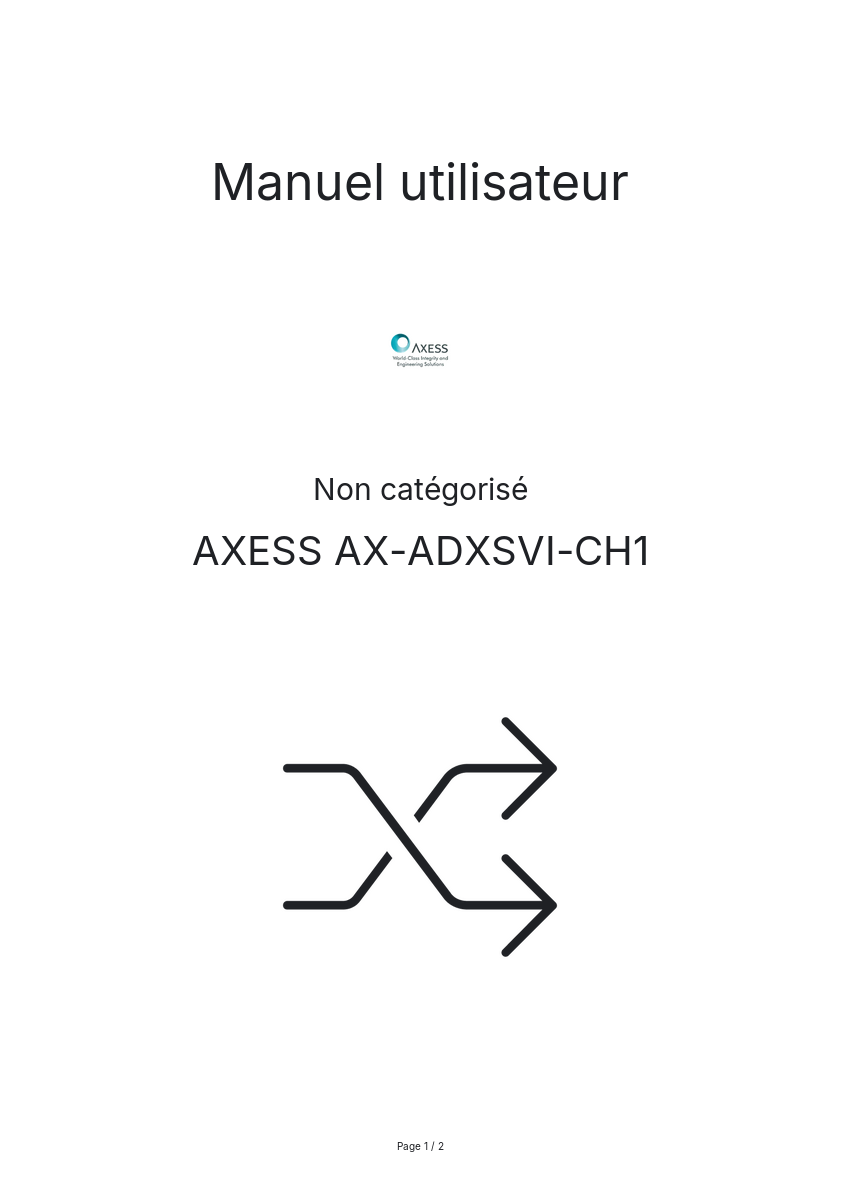 Image de la première page du manuel de l'appareil AX-ADXSVI-CH1