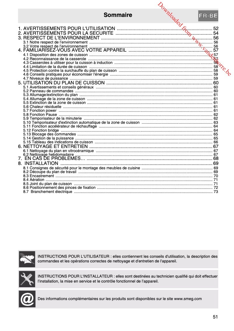 Page n°1 - Manuel utilisateur Smeg SI3842B