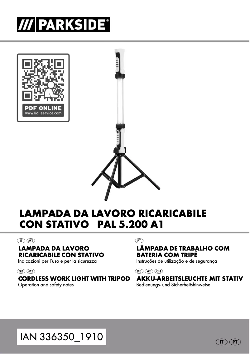 Page n°1 - Manuel utilisateur Parkside PAL 5.200 A1