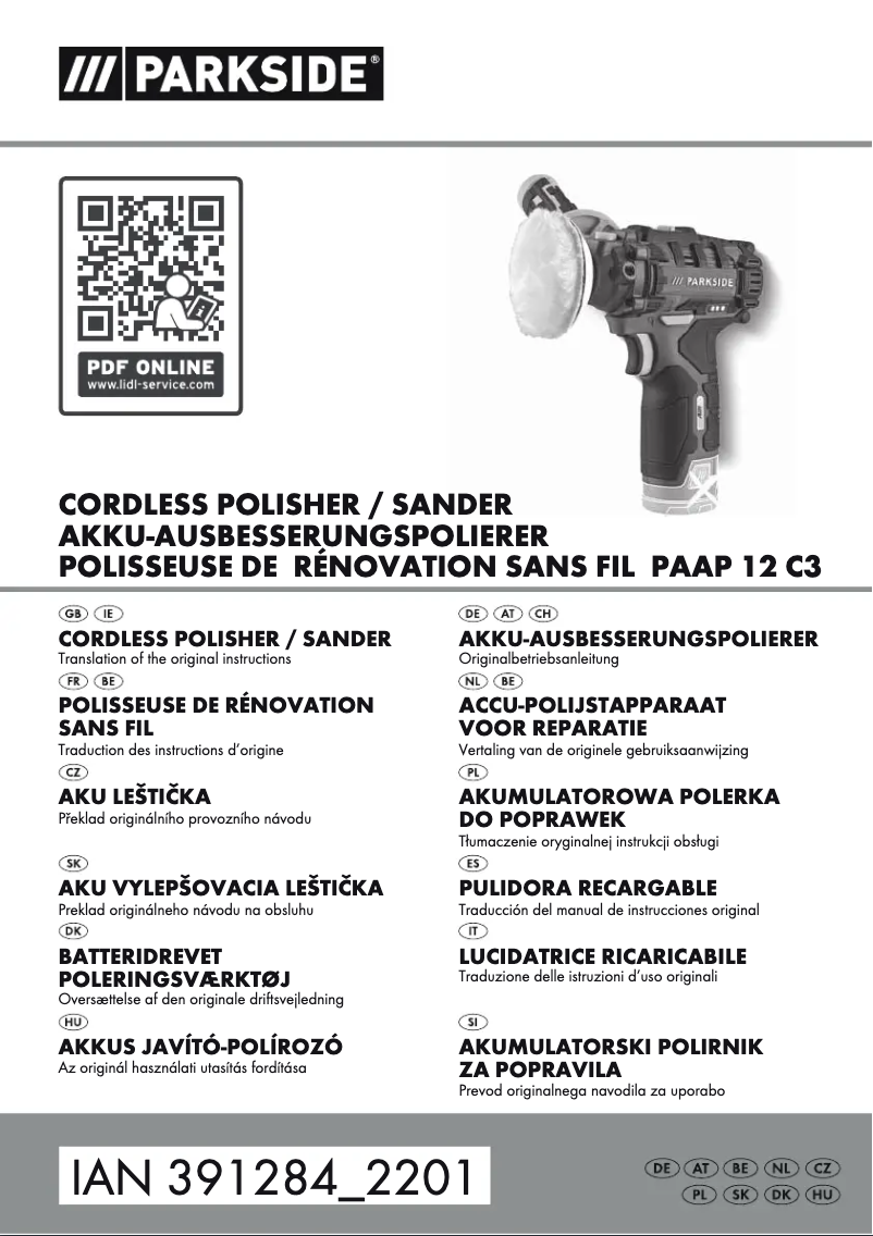 Image de la première page du manuel de l'appareil PAAP 12 C3