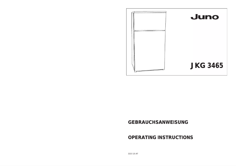 Image de la première page du manuel de l'appareil JKG3465