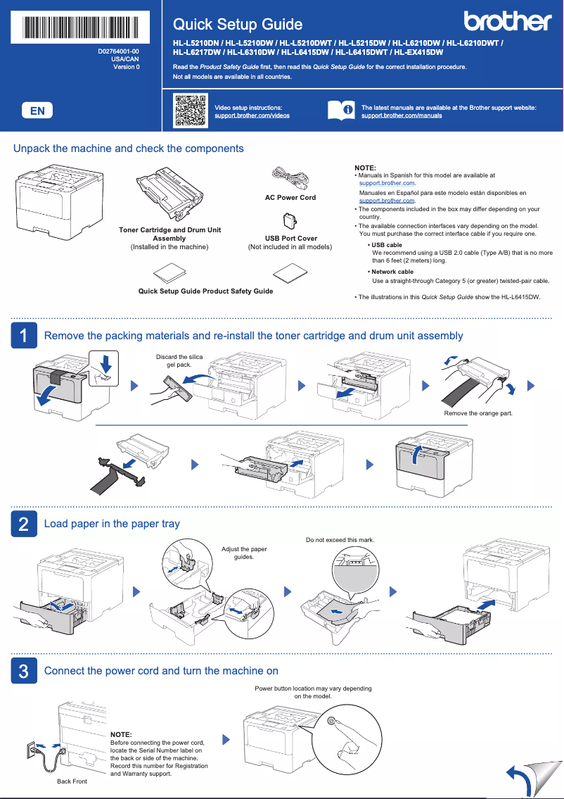 Page 1 de la notice Manuel utilisateur Brother HL-L6310DW