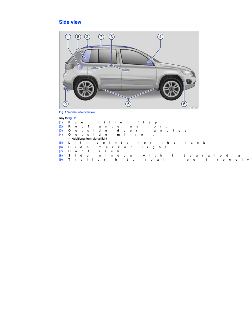 Image de la première page du manuel de l'appareil Tiguan (2007)