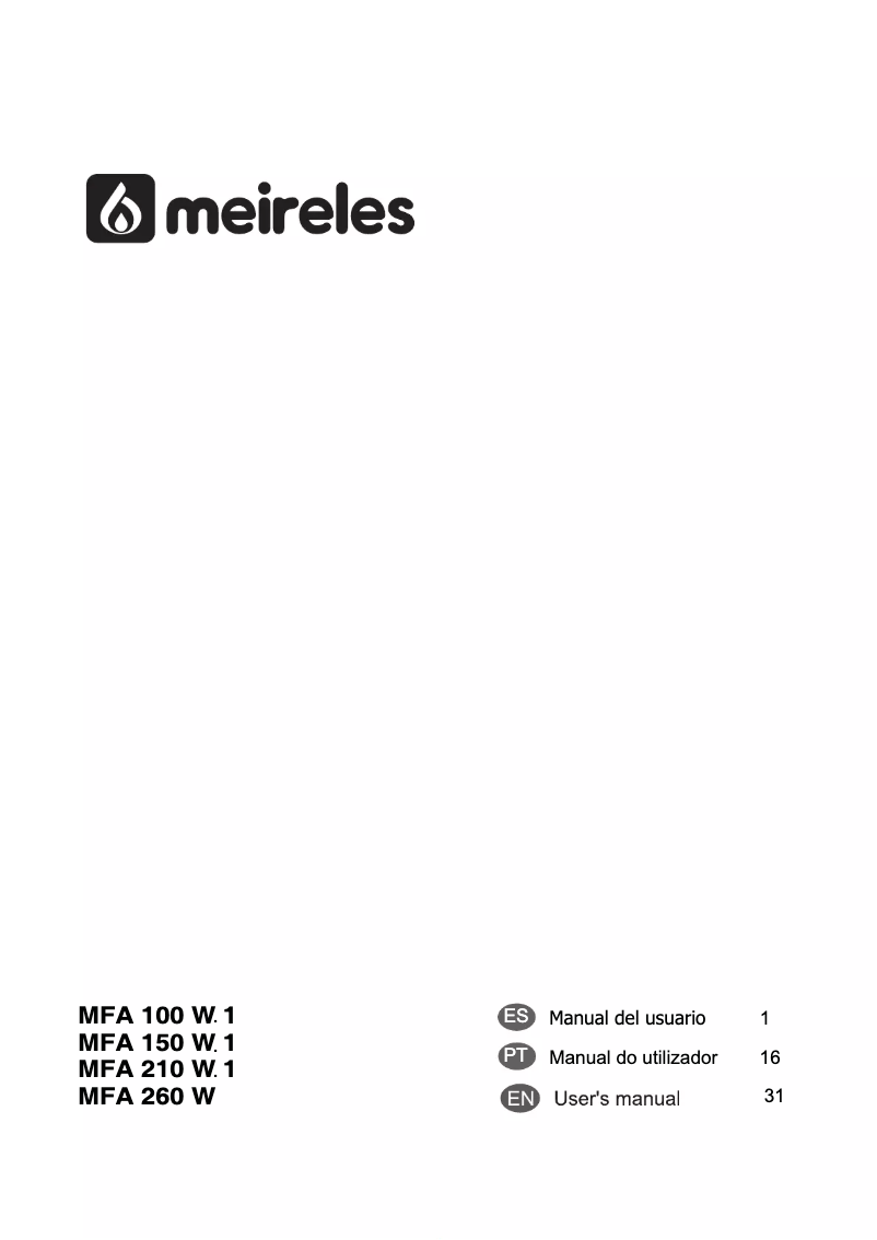 Image de la première page du manuel de l'appareil MFA 150 W.1