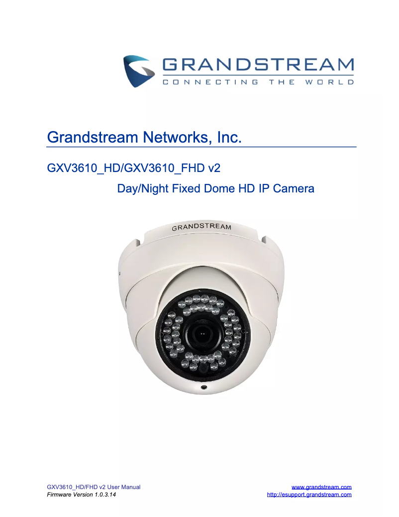 Page 1 de la notice Manuel utilisateur Grandstream GXV3610