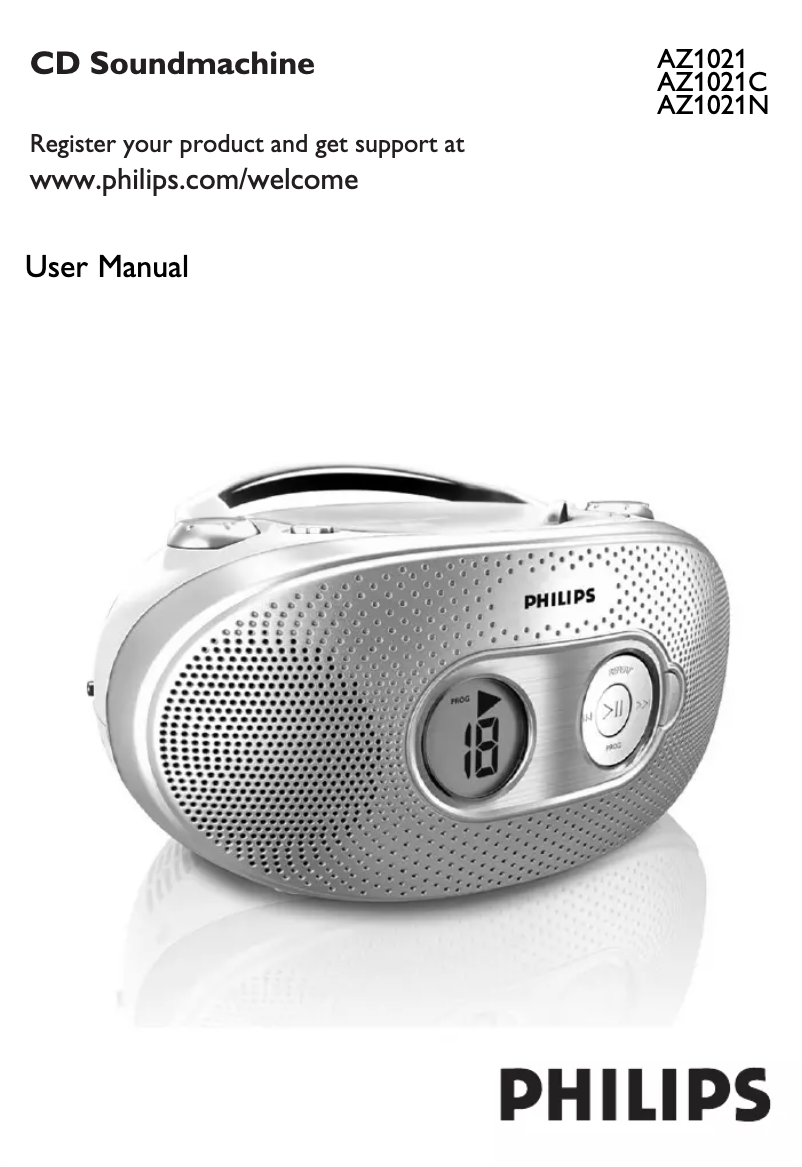 Page 1 de la notice Manuel utilisateur Philips AZ1021N